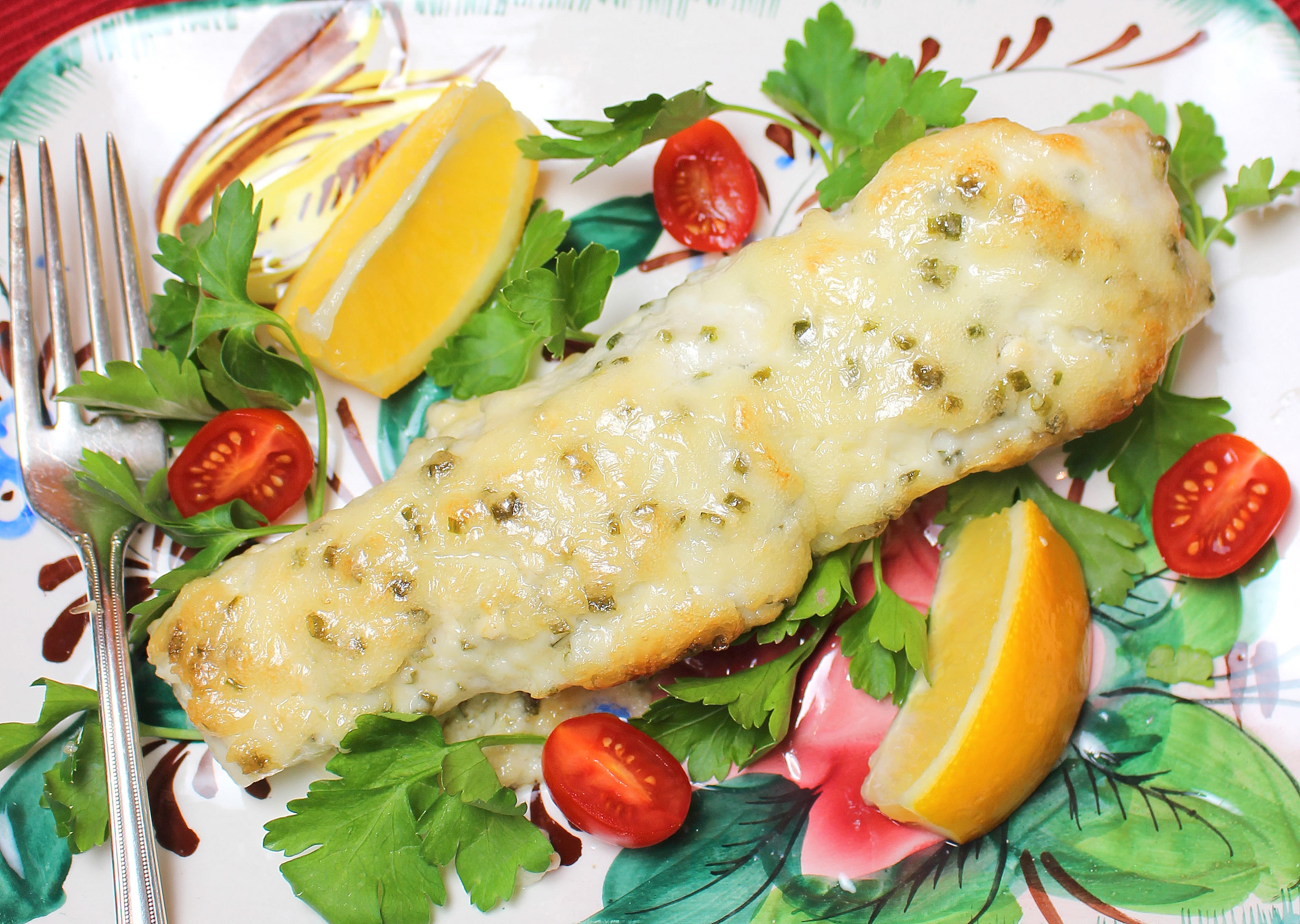 baked halibut mayonnaise